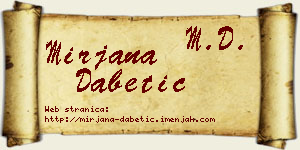 Mirjana Dabetić vizit kartica